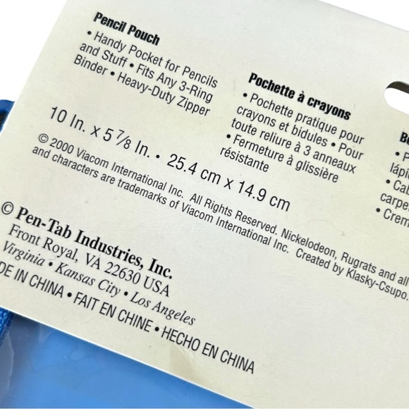 Vintage 2000 Rugrats Nickelodeon Pencil Pouch 3 Ring - Picture 4 of 4